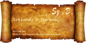 Szklenár Dorina névjegykártya